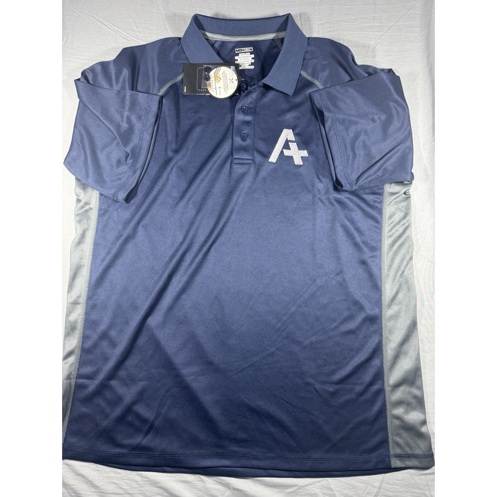 Moheen Men's Navy Blue Short Sleeve Polo Size Large NWT